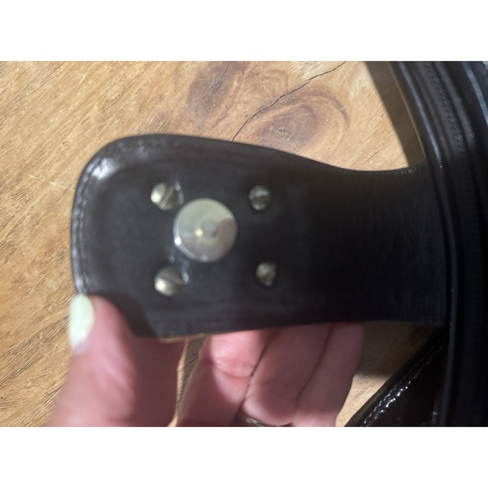 Marino Orlandi Black Patent Croc Embossed Leather Satchel Handbag Made in Italy - Picture 11 of 16